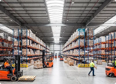 Warehouse storage and distribution area